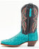 Image #3 - Dan Post Women's Exotic Seabass Skin Western Boots - Square Toe, Black/turquoise, hi-res