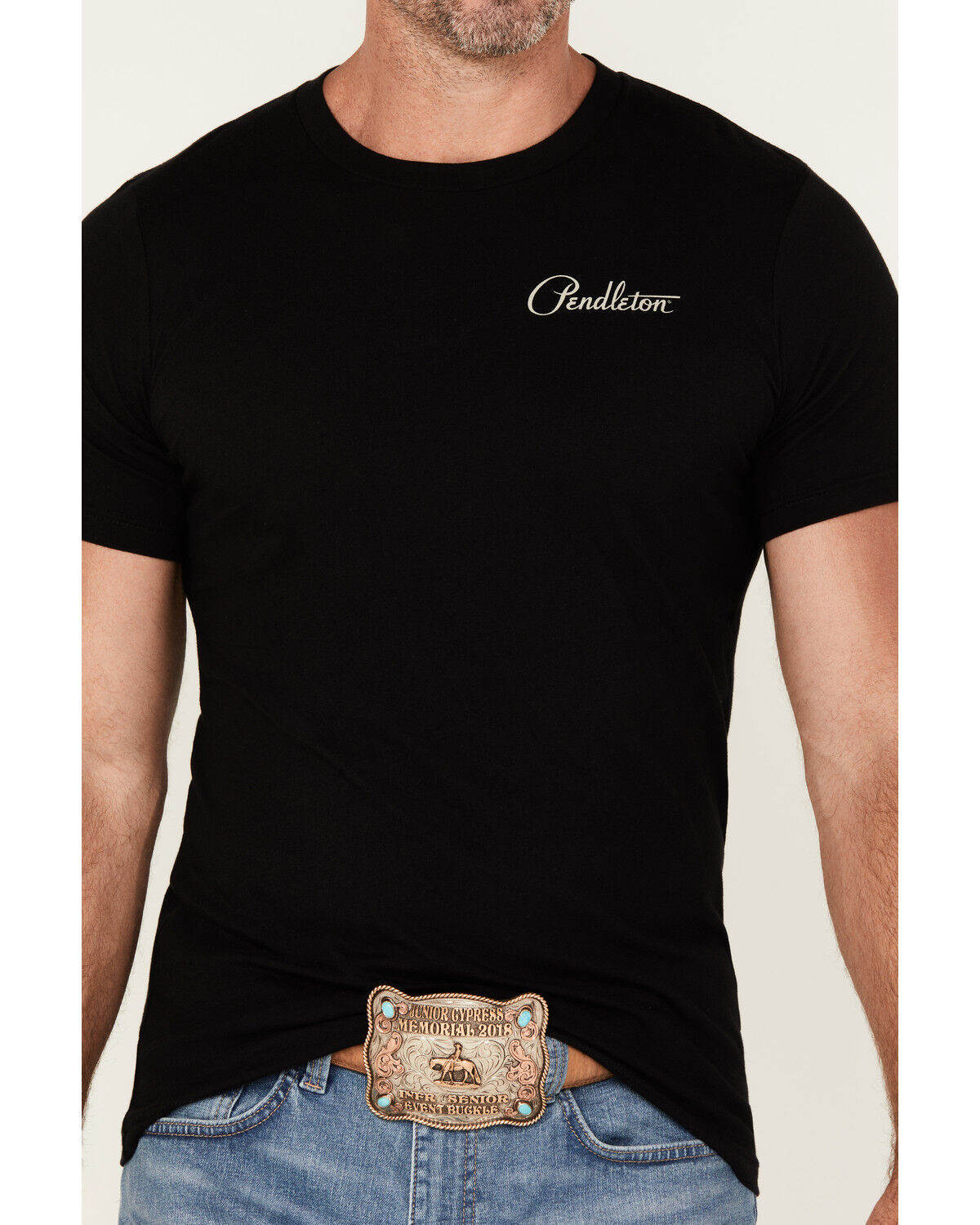 Image #3 - Pendleton Men's Boot Barn Exclusive Pinto Mountains Short Sleeve Graphic T-Shirt, Black, hi-res