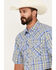 Resistol Men's Miramar Plaid Print Short Sleeve Button Down Western Shirt, Light Purple, hi-res