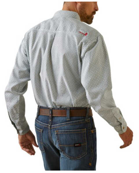 Image #2 - Ariat Men's FR Hoss Logo Long Sleeve Button-Down Work Shirt, White, hi-res