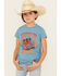 Image #1 - Shyanne Girls' Giddy Up Embellished Short Sleeve Graphic Tee, Blue, hi-res