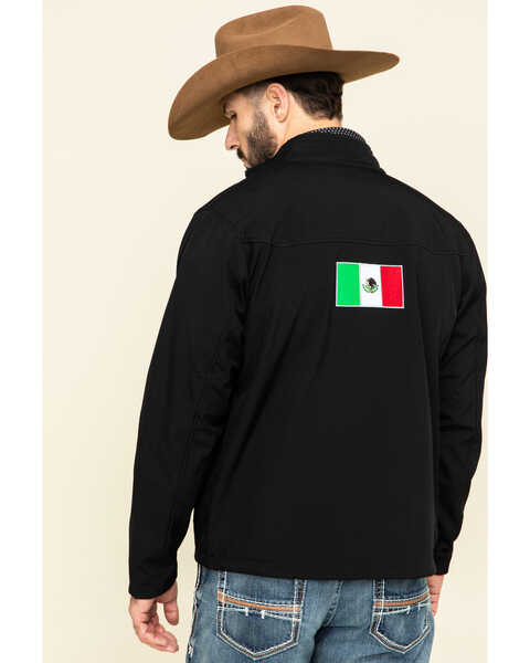 Ariat Men's Mexico Flag Team Softshell Jacket , Black, hi-res