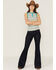 RANK 45 Women's Southwestern Stripe No Yank Henley Tank, Teal, hi-res