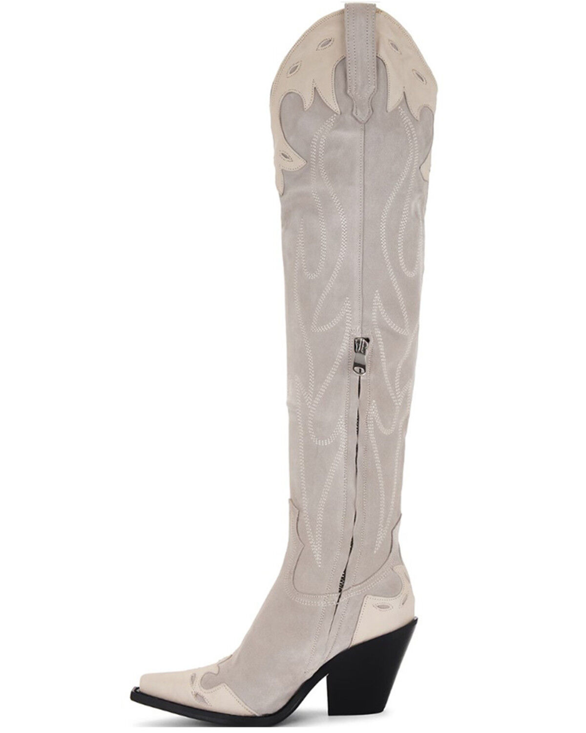 Image #3 - Free People Women's Wild West Suede Tall Western Boots - Snip Toe, Pink, hi-res