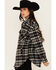 Image #2 - Fornia Women's Plaid Print Shacket, Black, hi-res