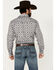 Image #4 - Cowboy Hardware Men's Diamond Southwestern Print Long Sleeve Snap Western Shirt, Charcoal, hi-res