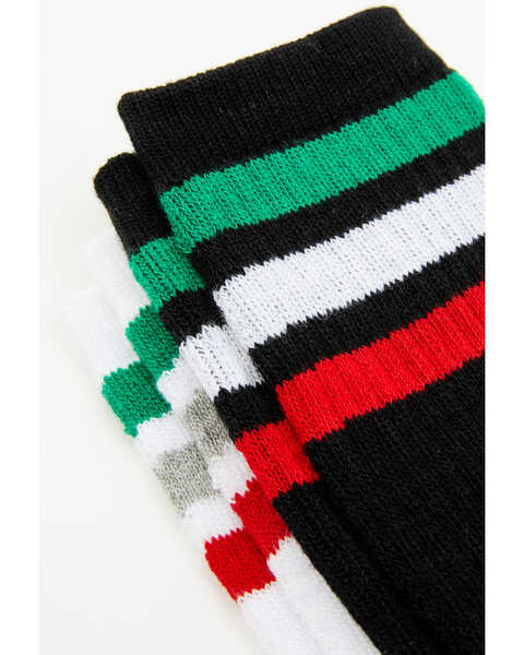 Cody James Men's Mexican Flag Stripe 2-pack Socks, Black, hi-res