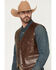 Image #2 - Cody James Men's Hogan Faux Leather Braided Hem Vest, Brown, hi-res