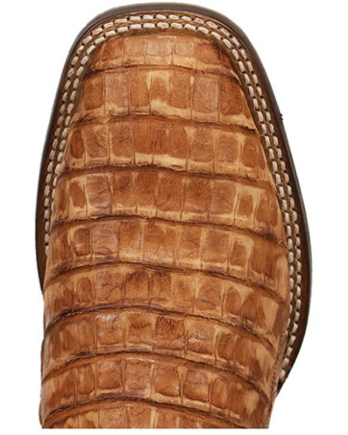 Image #6 - Dan Post Leon Exotic Caiman Western Boots - Broad Square Toe, Brass, hi-res