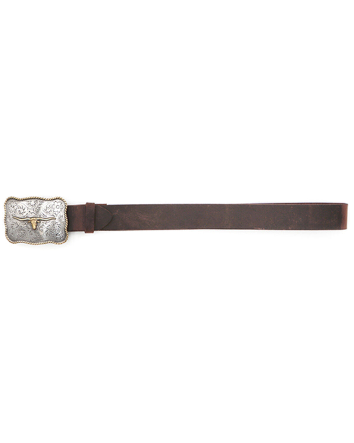 Image #2 - Cody James Men's Scalloped Longhorn Western Belt, Brown, hi-res