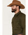 Image #2 - Cody James Men's Wooly Mammoth Solid Long Sleeve Snap Western Shirt, Olive, hi-res