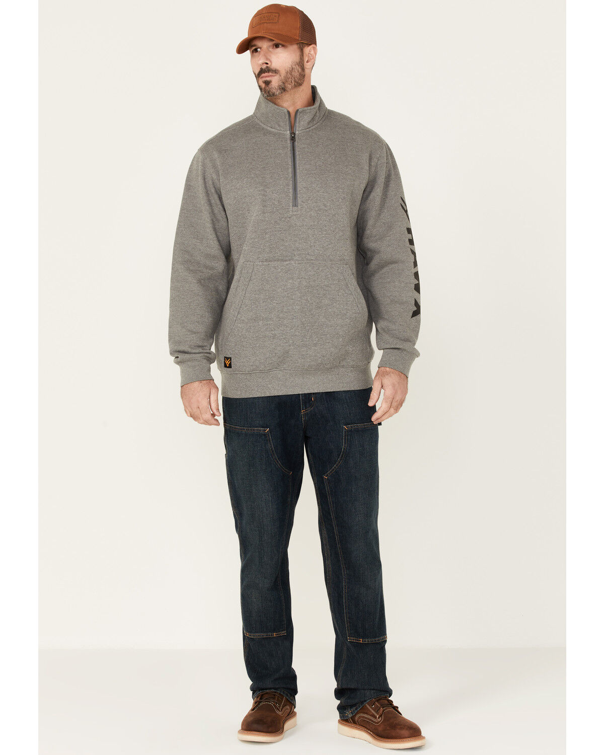 Image #2 - Hawx Men's Charcoal Primo 1/4 Zip Work Fleece Pullover, Charcoal, hi-res