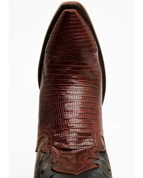 Image #6 - Dan Post Women's 12" Exotic Lizard Western Boots - Snip Toe , Black/tan, hi-res