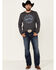 Wrangler Men's Charcoal Legendary Motorcycle Logo Graphic Long Sleeve T-Shirt  , Charcoal, hi-res