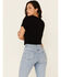 Image #4 - Shyanne Women's Here For The Beer Graphic Tie-Front Short Sleeve Tee, Black, hi-res