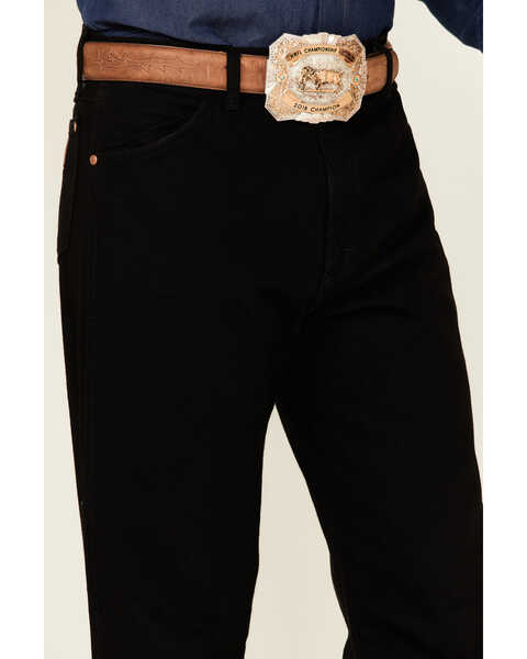 Image #3 - Wrangler Men's 13MWZ Cowboy Cut Original Fit Prewashed Denim Jeans, Shadow Black, hi-res