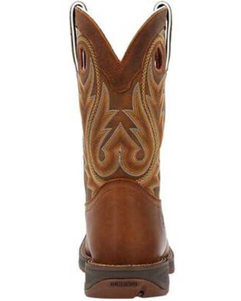 Image #5 - Durango Men's Rebel Chestnut Western Boots - Broad Square Toe, Dark Brown, hi-res
