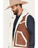 Wrangler Men's Sherpa Cowboy Vest, Brown, hi-res