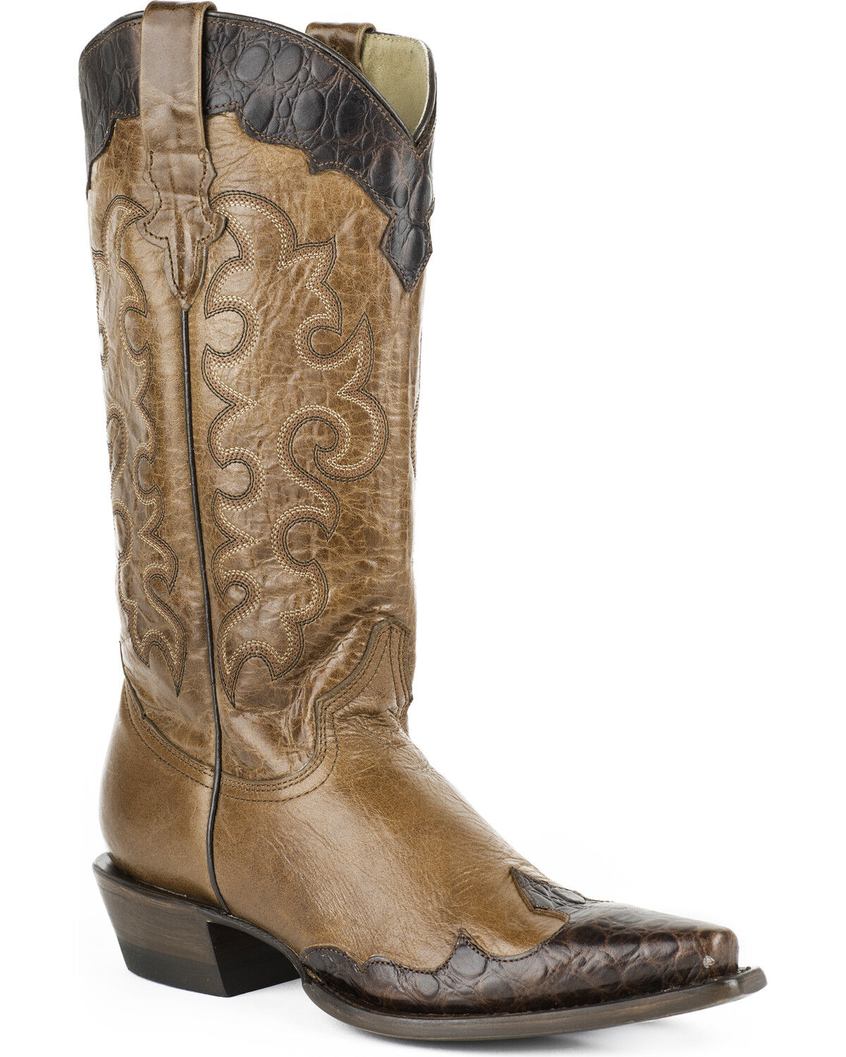 Image #1 - Roper Women's Faux Sea Turtle Wingtip Western Boots - Snip Toe, Brown, hi-res