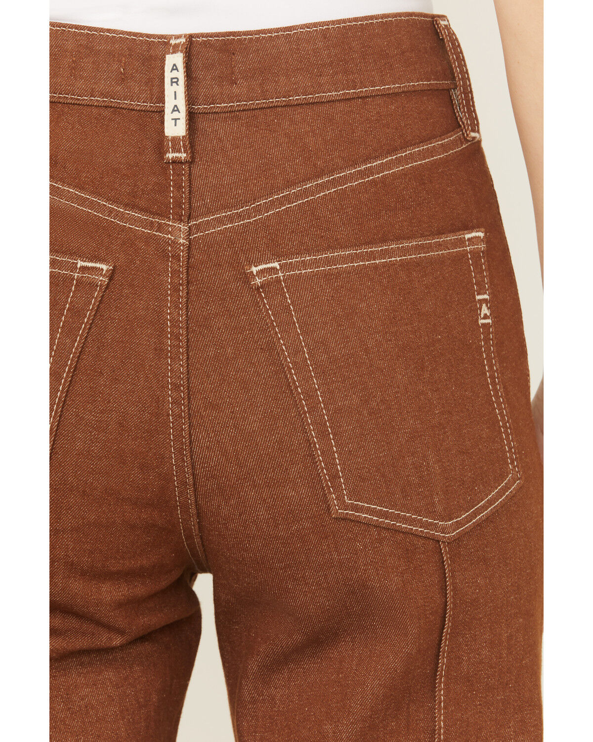 Image #4 - Ariat Women's Jazmine Relaxed Ultra High Rise Straight Stretch Denim Jeans, Brown, hi-res