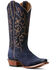 Image #1 - Ariat Women's Jukebox Suede Western Boots - Snip Toe, Blue, hi-res