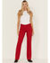 Image #1 - Wrangler Retro Women's Wrancher High Rise Straight Stretch Denim Jeans, Red, hi-res