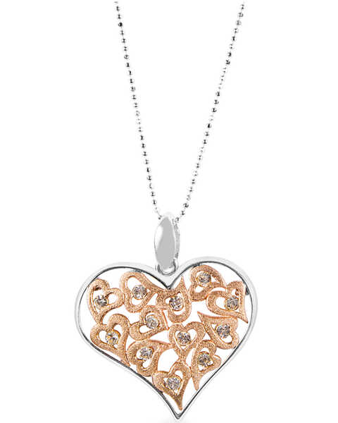 Image #1 - Kelly Herd Women's Gold Multi-Heart Silver Pendant Necklace , No Color, hi-res