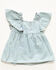 Image #3 - Wrangler Infant Girls' Striped Short Sleeve Denim Dress - 2 Piece, Blue, hi-res
