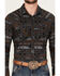 Rock & Roll Denim Women's Southwestern Print Long Sleeve Snap Western Shirt , Brown, hi-res