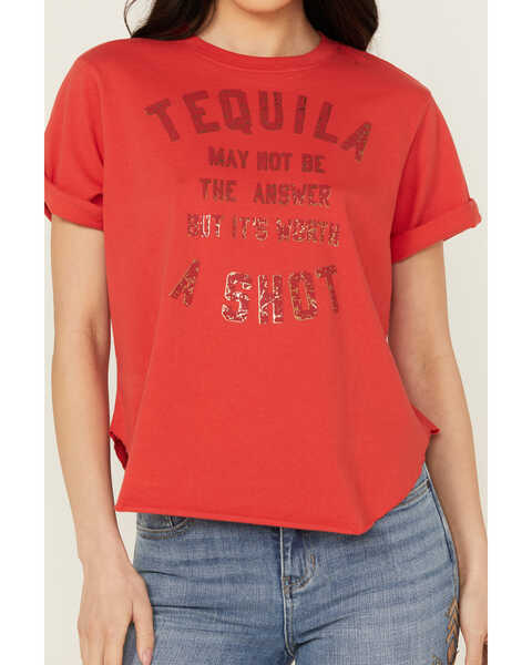 Image #3 - Idyllwind Women's Rundle Tequila Shot Short Sleeve Graphic Tee , Dark Orange, hi-res