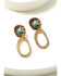 Image #1 - Shyanne Women's Textured Oval Double Drop Earrings, Gold, hi-res