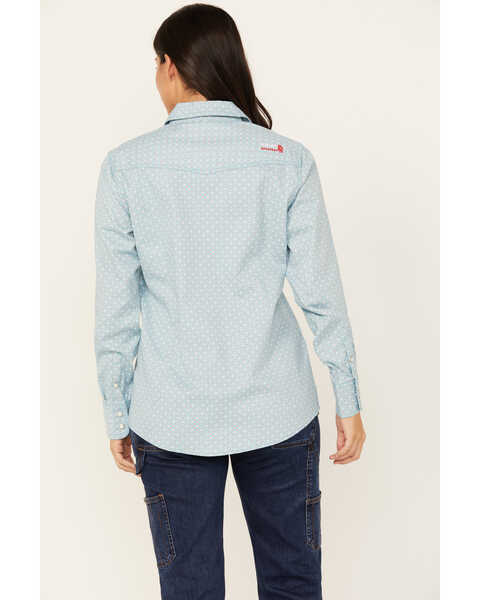 Image #4 - Ariat Women's FR Martlet Long Sleeve Snap Work Shirt , Turquoise, hi-res