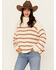 Image #1 - Sadie & Sage Women's Striped Turtleneck Sweater, Ivory, hi-res