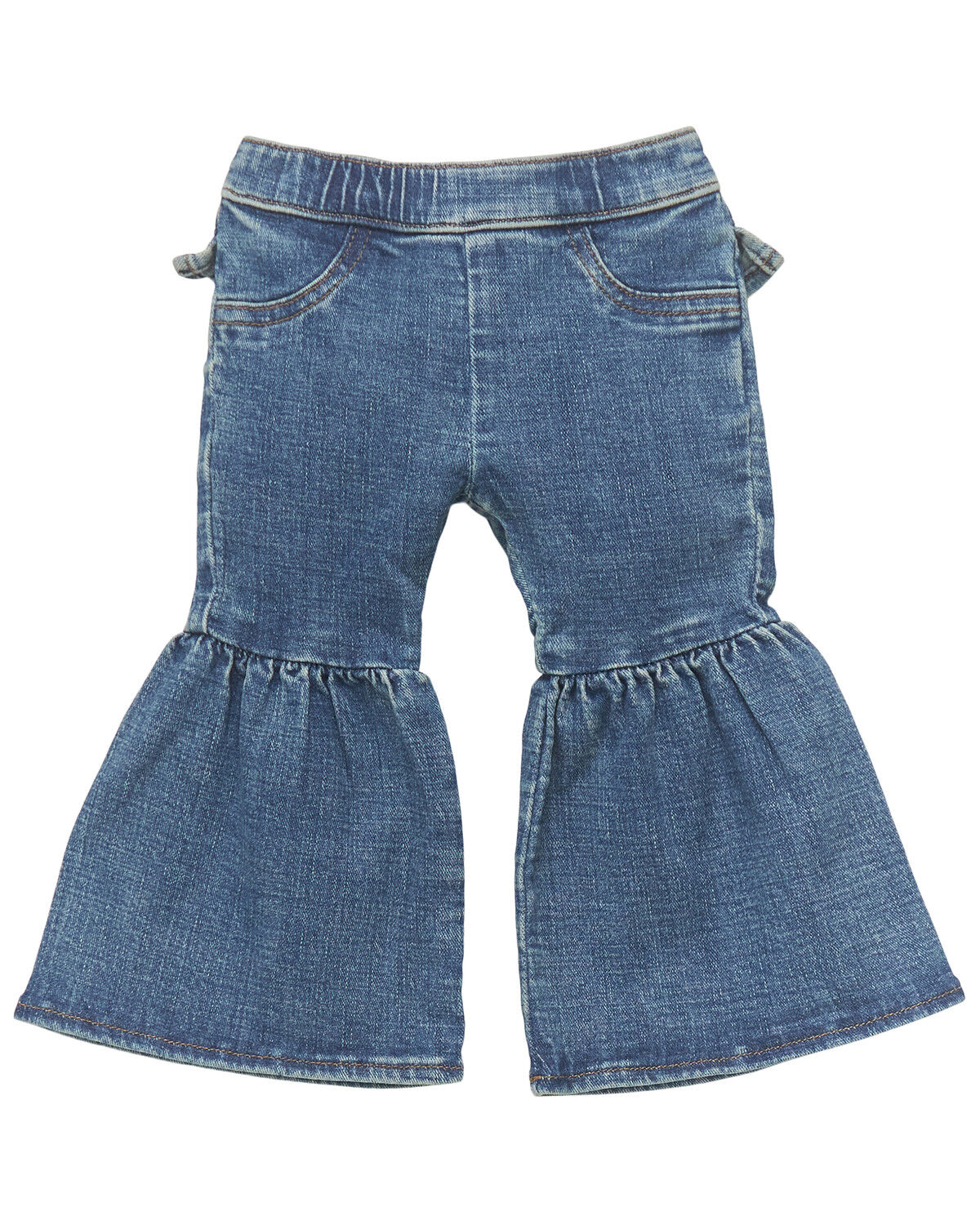 Image #2 - Wrangler Infant Girls' Ruffle Denim Jeans, Blue, hi-res