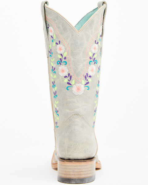 Image #5 - Corral Girls' Floral Embroidered Blacklight Western Boots - Square Toe , Light Pink, hi-res