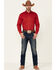 Image #2 - Roper Men's Amarillo Collection Solid Long Sleeve Western Shirt, Red, hi-res