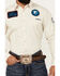 Image #3 - RANK 45® Men's Patched Racer Logo Long Sleeve Snap Stretch Performance Western Shirt , Ivory, hi-res