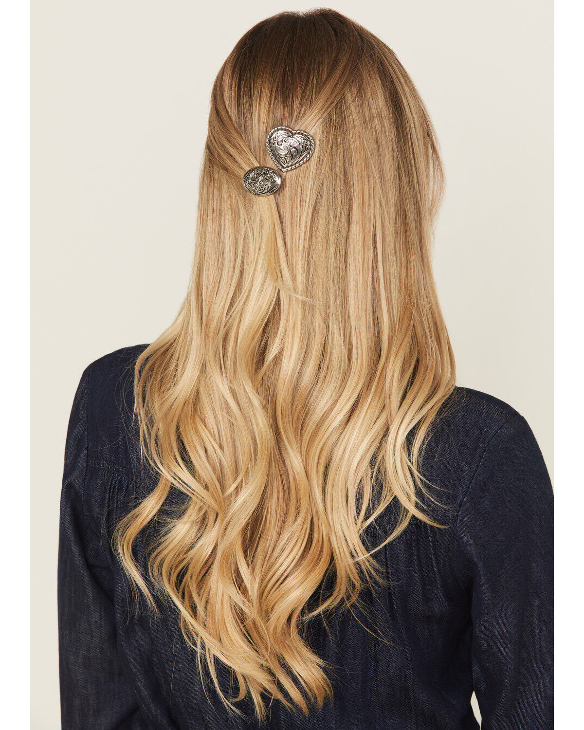 Image #1 - Shyanne Women's Camila Concho Hair Clip Set - 2 Piece, Silver, hi-res