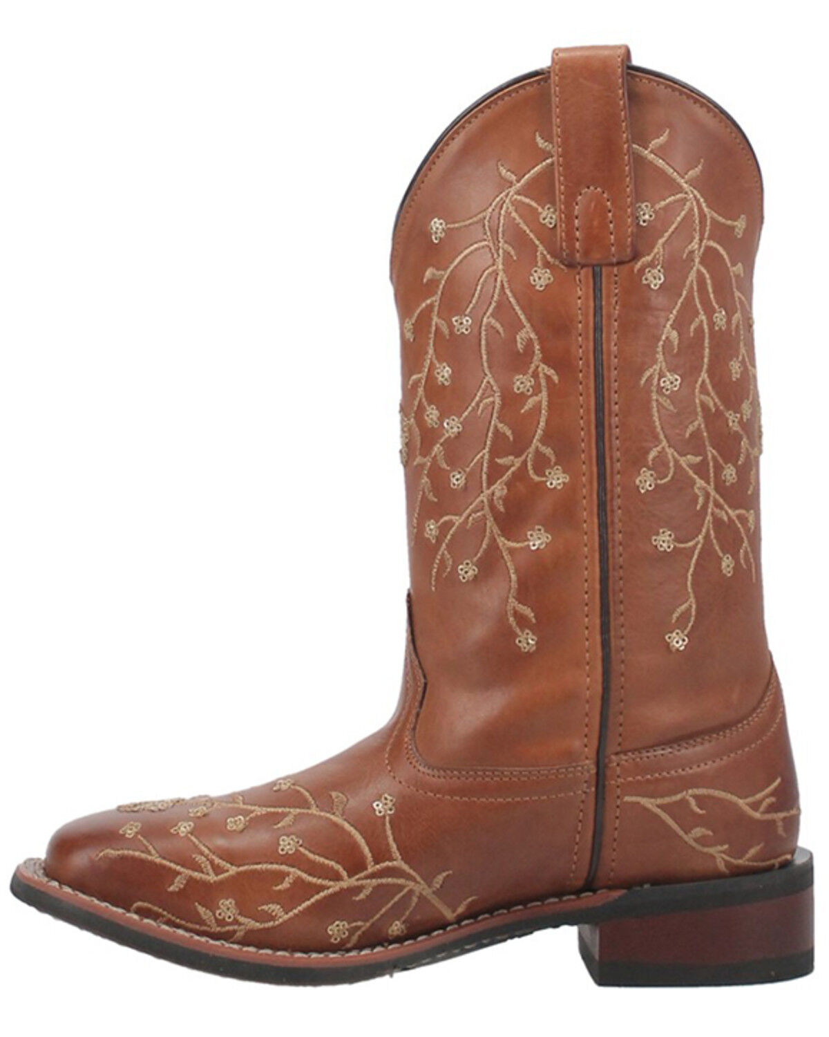 Image #3 - Laredo Women's Sequin Embellished Western Boots - Broad Square Toe, Tan, hi-res