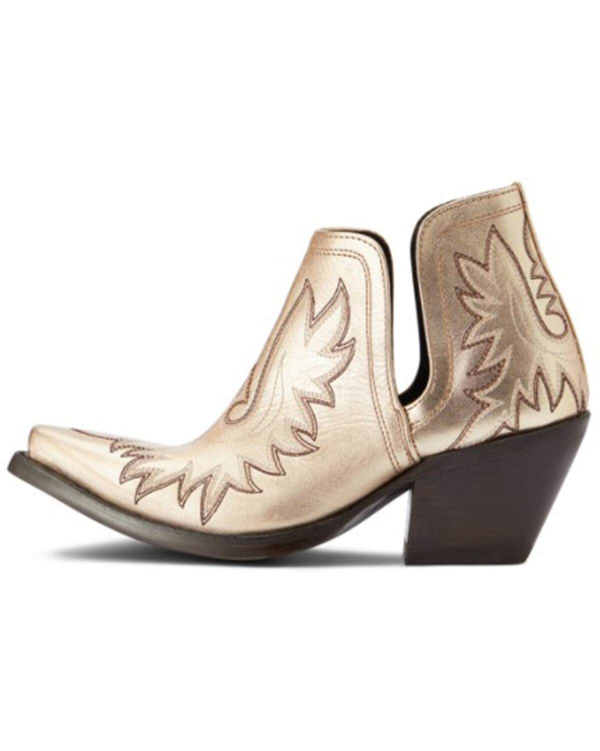 Image #2 - Ariat Women's Dixon Gold Buckle Western Booties - Snip Toe, Yellow, hi-res