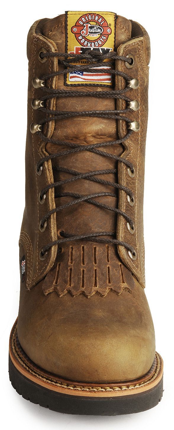 justin work boots lace up