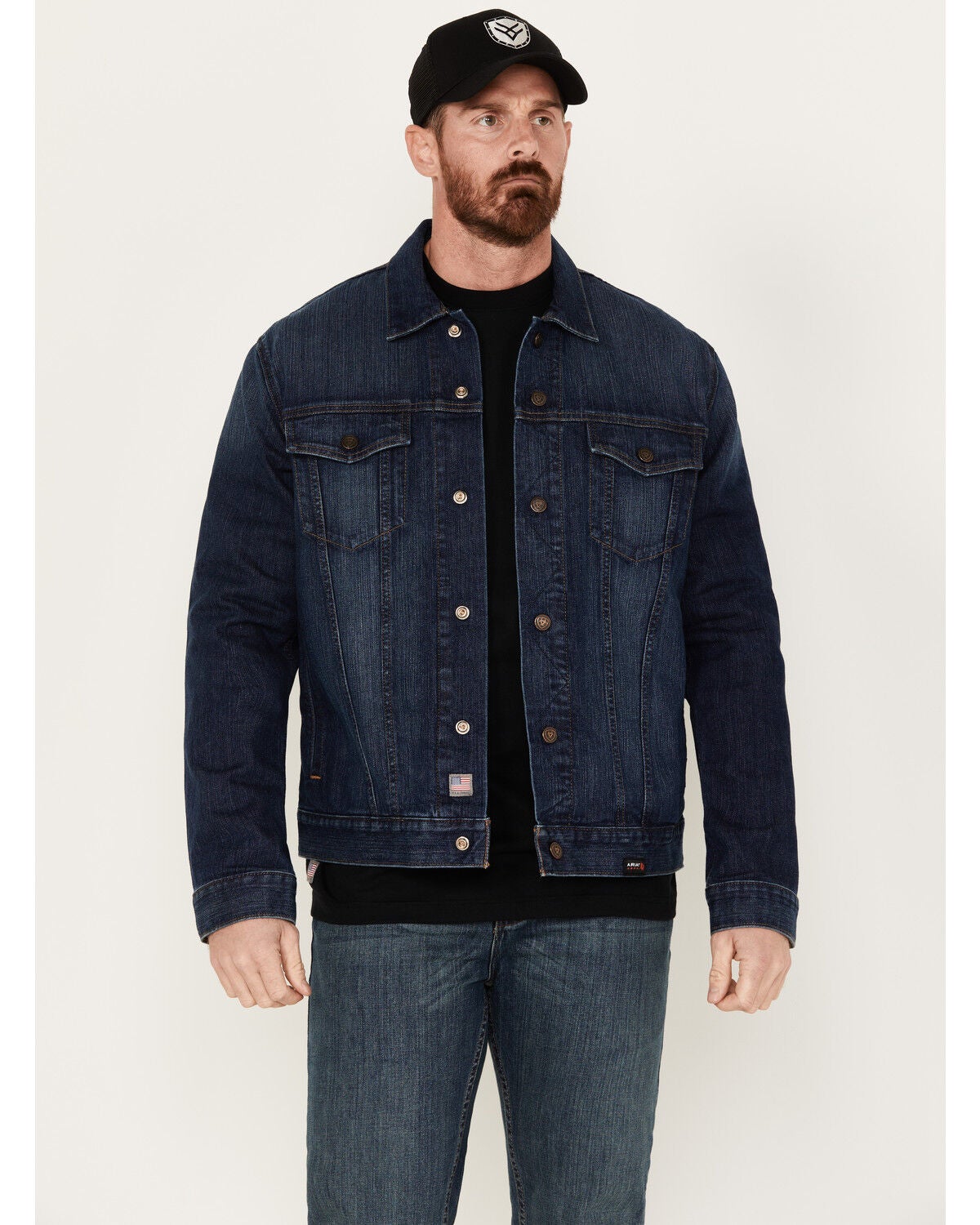 Ariat Men's FR Durastretch Trucker Jacket, Blue, hi-res