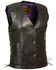 Image #1 - Milwaukee Leather Women's Stud & Wings Leather Vest - 4X, Black/purple, hi-res