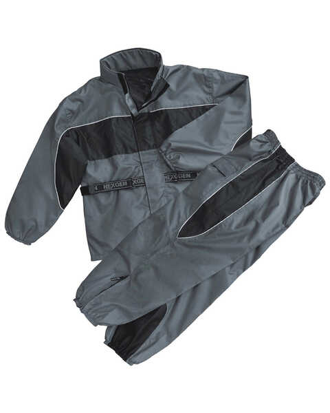 Milwaukee Leather Men's Reflective Waterproof Rain Suit - 3X, Dark Grey, hi-res