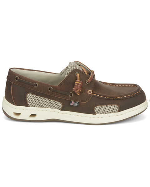 Image #2 - Justin Men's Angler Western Casual Shoes - Moc Toe, Brown, hi-res
