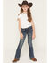 Image #3 - Shyanne Girls' Shayla Dreamcatcher Embroidered Bootcut Stretch Denim Jeans, Dark Wash, hi-res