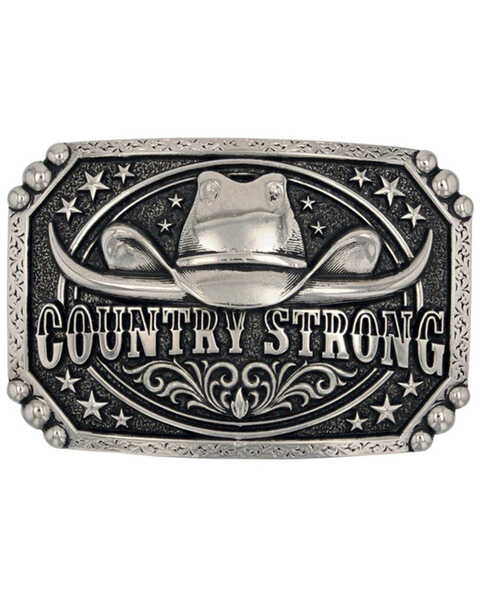 Image #1 - Montana Silversmiths Country Strong Attitude Buckle, Silver, hi-res