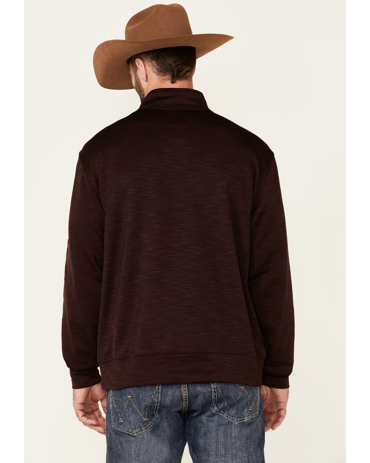 Image #4 - Ariat Men's Solid Malbec Team Logo 1/4 Zip Pullover, Maroon, hi-res