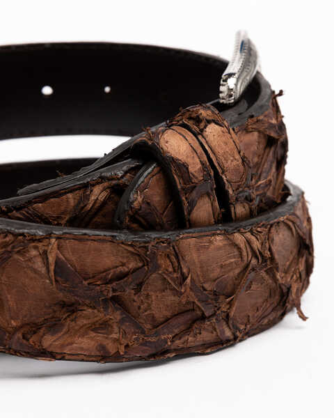 Image #4 - Cody James Men's Brown Pirarucu Exotic Belt , Brown, hi-res