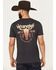 Image #1 - Wrangler Men's Boot Barn Exclusive Steerhead Short Sleeve Graphic T-Shirt, Navy, hi-res